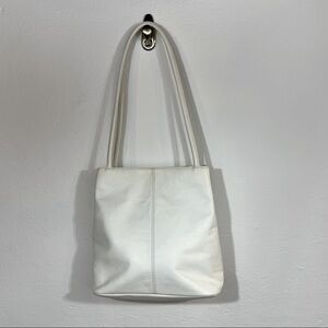 Gianni Bini Leather Shoulder Tote Handbag, White